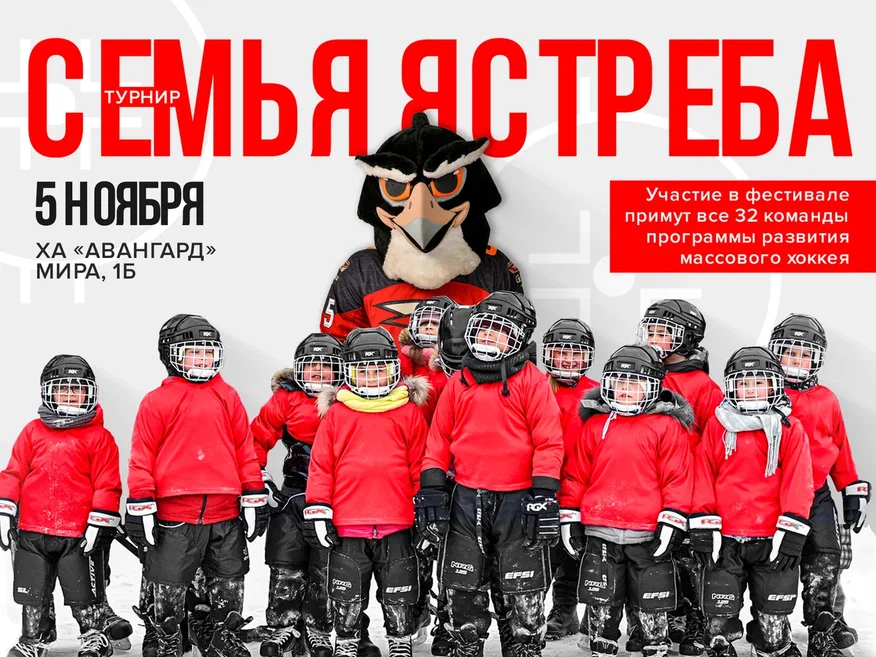 В Академии «Авангард» пройдёт фестиваль массового хоккея «Семья Ястреба»
